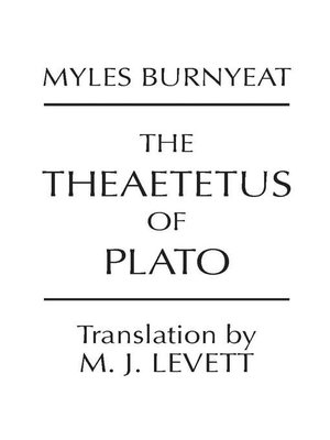 cover image of The Theaetetus of Plato